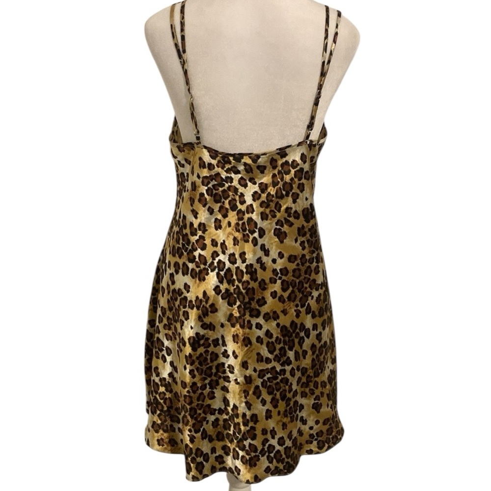 Alexandra Nicole Vintage Leopard Print Satin Slip Dress Teddy Lingerie - Picture 5 of 5